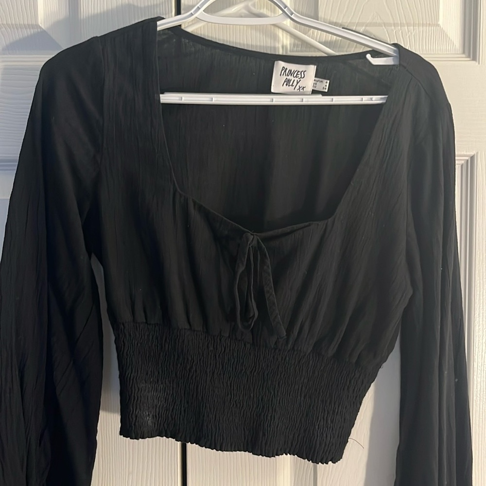 Princess Polly Cropped Long Sleeve Black size 6